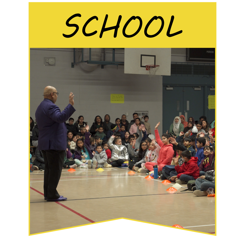 School magic show assembly by Cash
